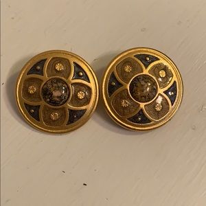 Vintage Clip On Large Circle Earrings